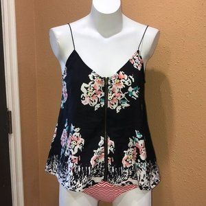 Petticoat alley black floral camisole blouse